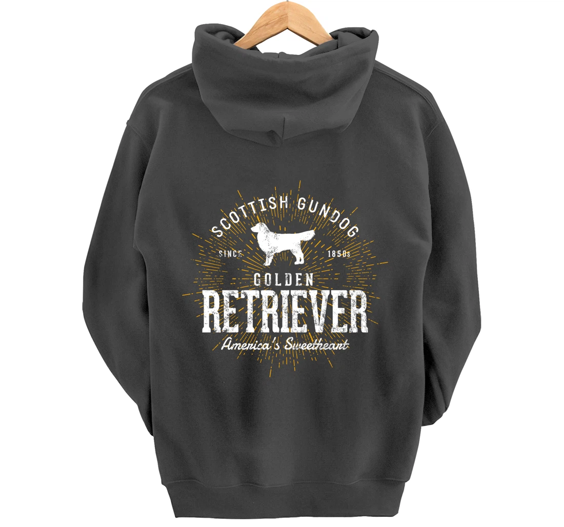 Vintage Style Retro Golden Retriever Pullover Hoodie