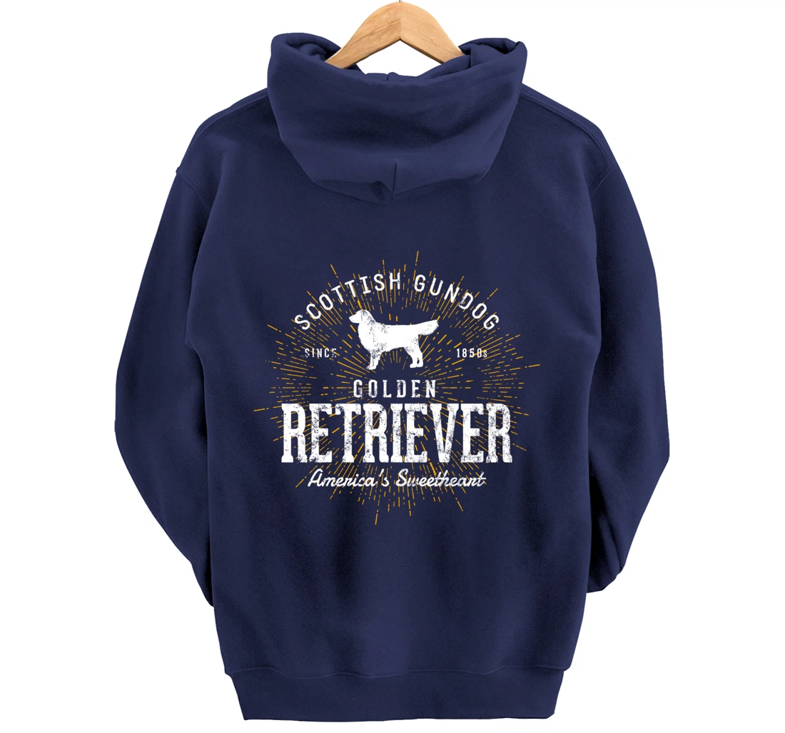 Vintage Style Retro Golden Retriever Pullover Hoodie