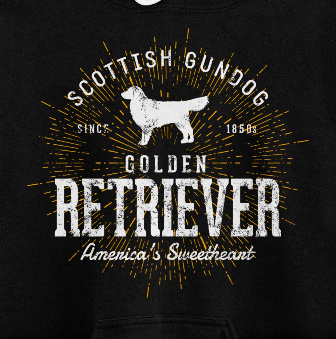 Vintage Style Retro Golden Retriever Pullover Hoodie