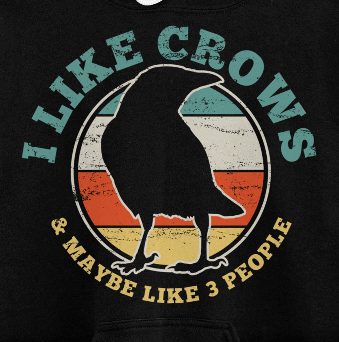 Crow Raven Funny Vintage Gift Pullover Hoodie