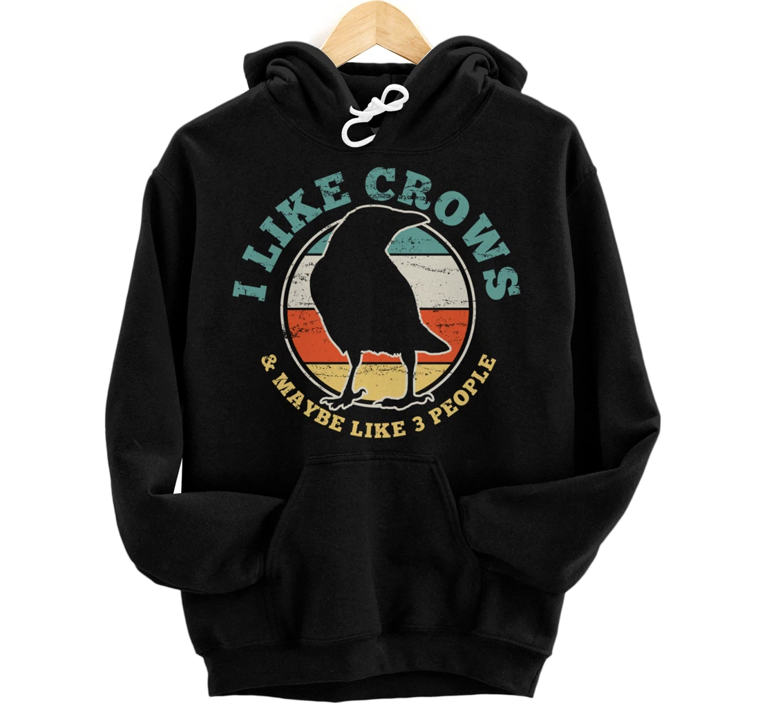 Crow Raven Funny Vintage Gift Pullover Hoodie