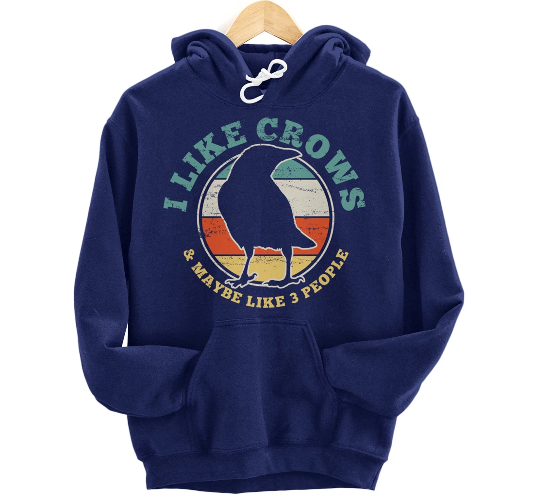 Crow Raven Funny Vintage Gift Pullover Hoodie