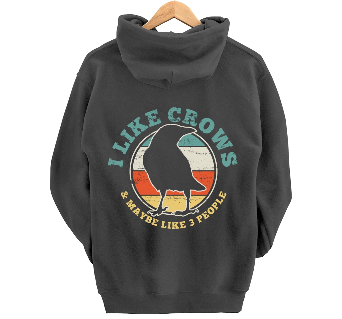Crow Raven Funny Vintage Gift Pullover Hoodie