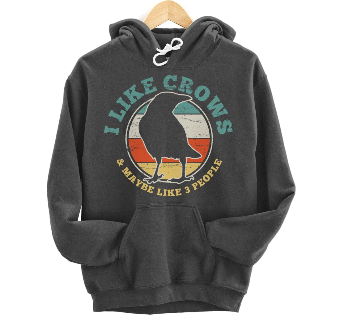 Crow Raven Funny Vintage Gift Pullover Hoodie