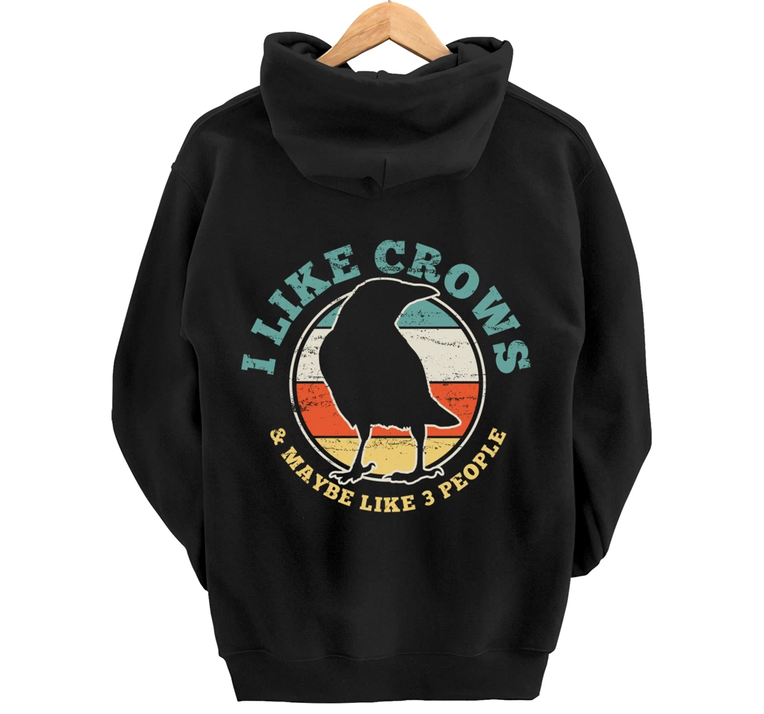 Crow Raven Funny Vintage Gift Pullover Hoodie