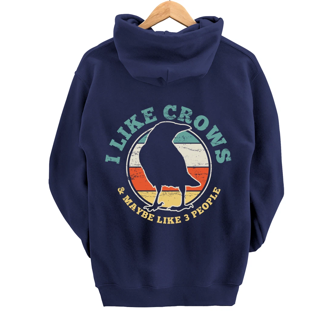 Crow Raven Funny Vintage Gift Pullover Hoodie