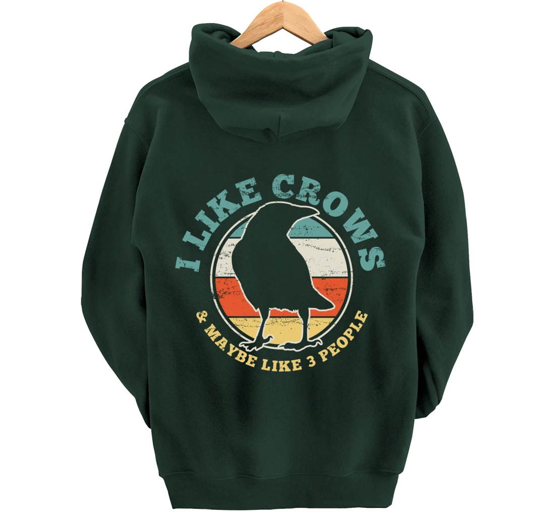Crow Raven Funny Vintage Gift Pullover Hoodie