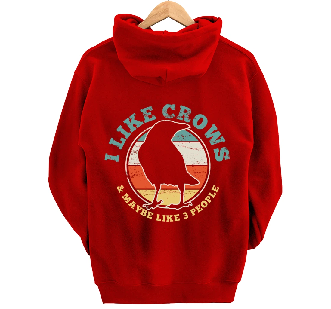 Crow Raven Funny Vintage Gift Pullover Hoodie