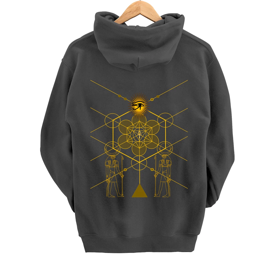 Sacred Geometry Science Egyptian HORUS HERU Pullover Hoodie