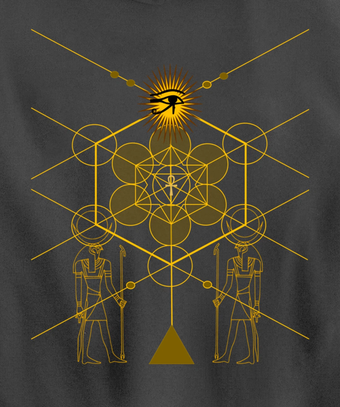 Sacred Geometry Science Egyptian HORUS HERU Pullover Hoodie