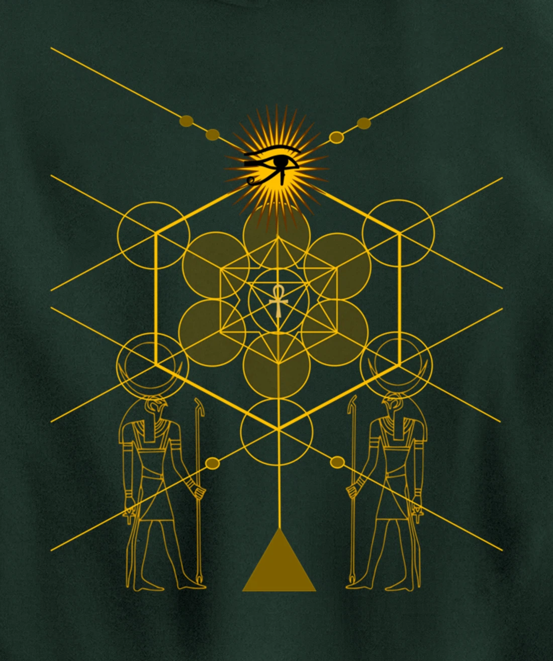 Sacred Geometry Science Egyptian HORUS HERU Pullover Hoodie