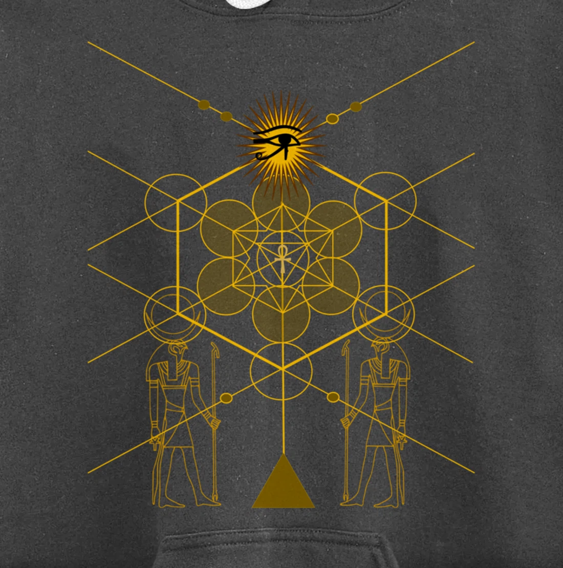 Sacred Geometry Science Egyptian HORUS HERU Pullover Hoodie
