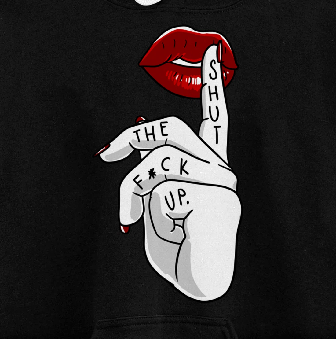 STFU Lips Cool Swear Words Cussin Saying Women Bad Girs Gift Pullover Hoodie