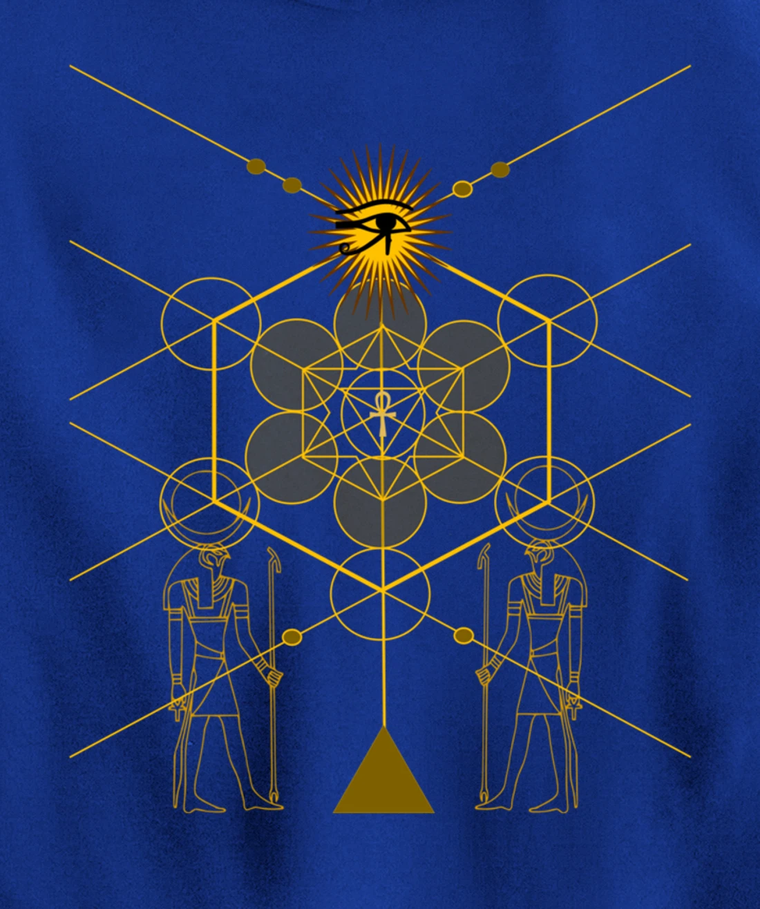 Sacred Geometry Science Egyptian HORUS HERU Pullover Hoodie