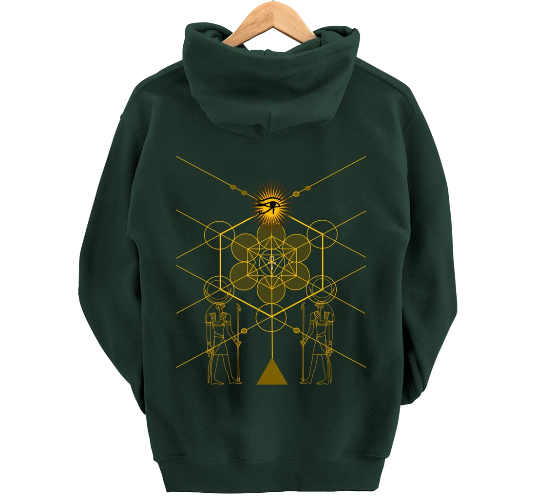 Sacred Geometry Science Egyptian HORUS HERU Pullover Hoodie