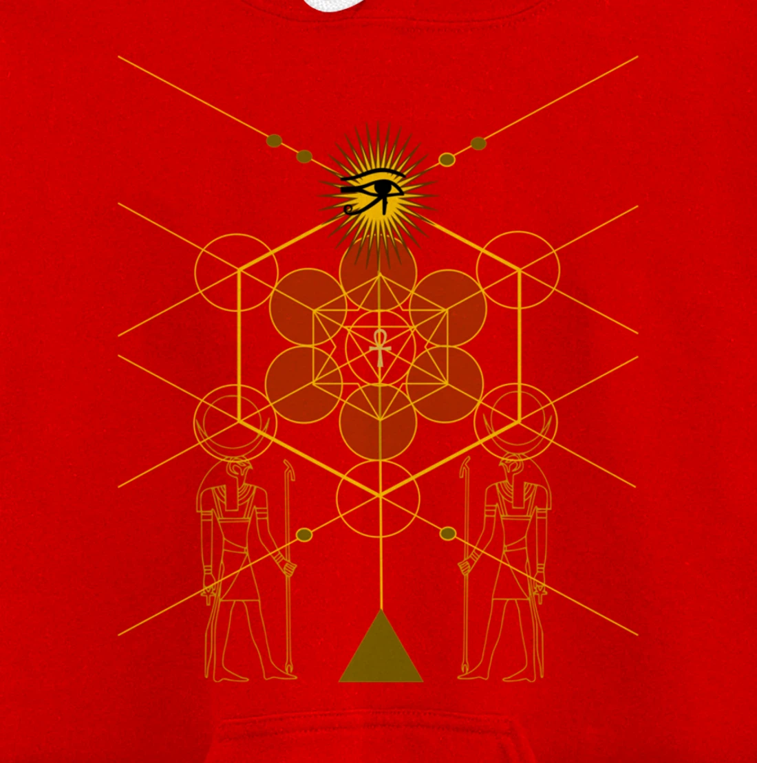 Sacred Geometry Science Egyptian HORUS HERU Pullover Hoodie