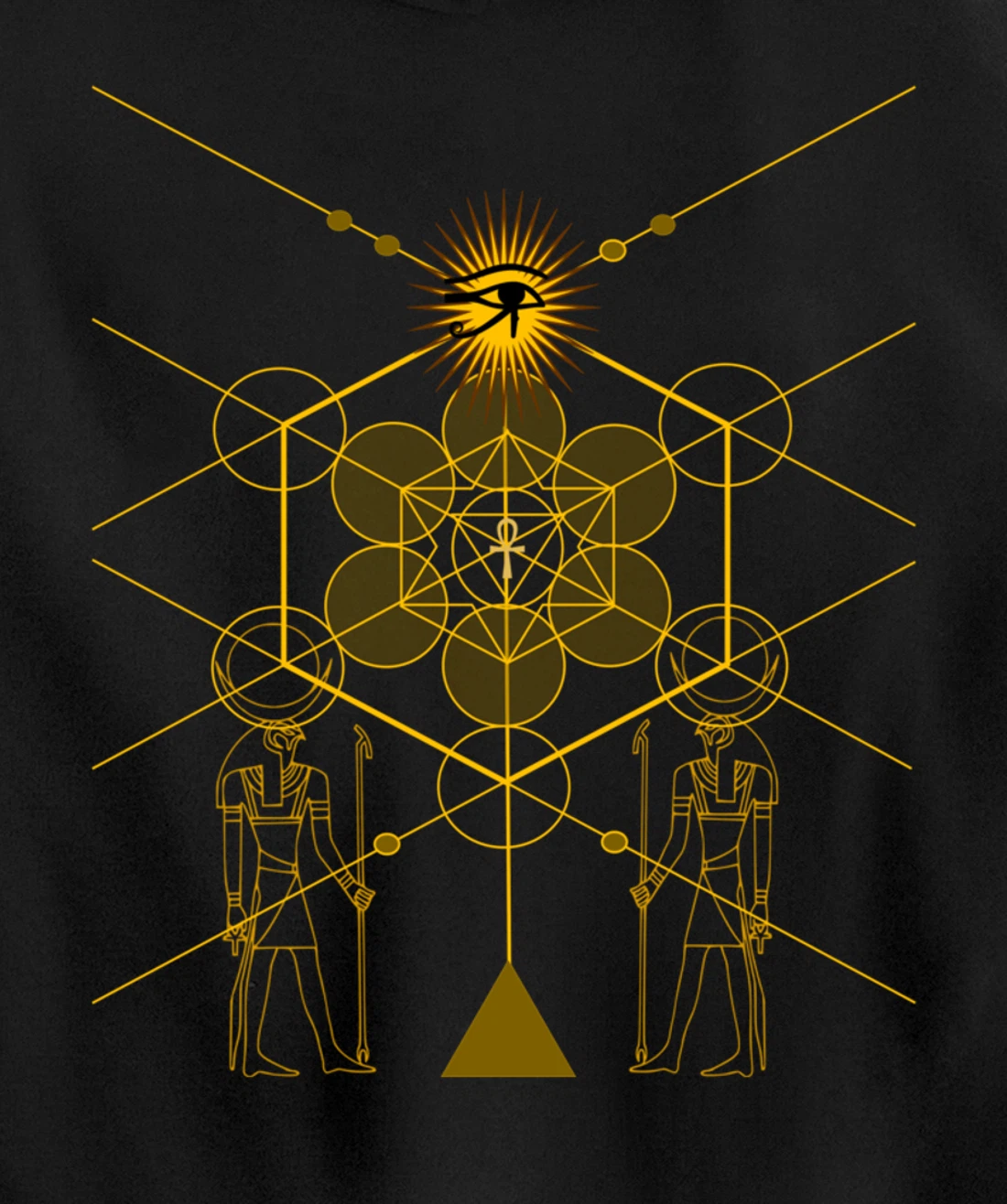 Sacred Geometry Science Egyptian HORUS HERU Pullover Hoodie