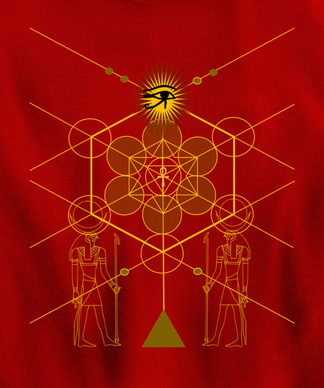 Sacred Geometry Science Egyptian HORUS HERU Pullover Hoodie