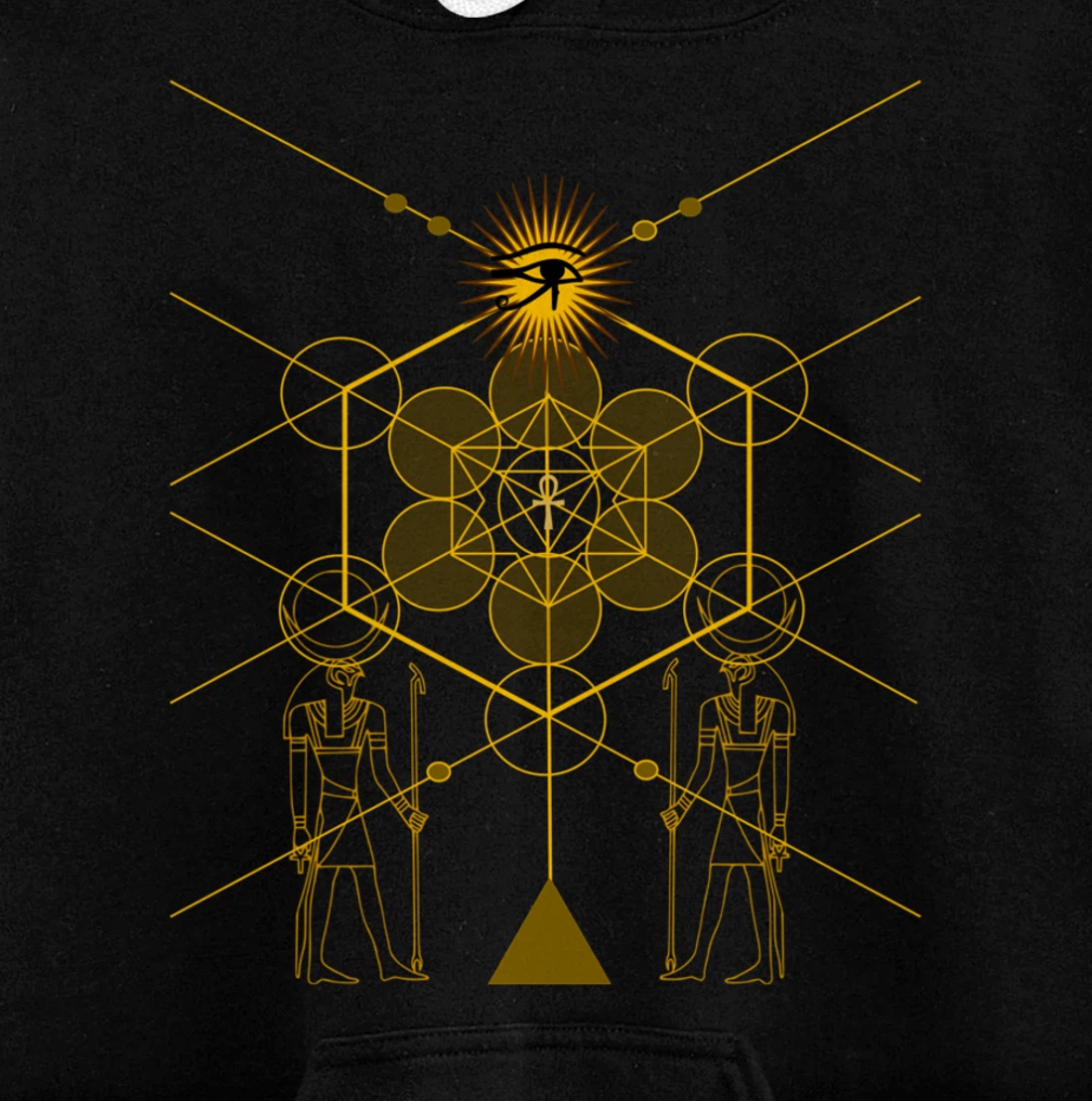 Sacred Geometry Science Egyptian HORUS HERU Pullover Hoodie