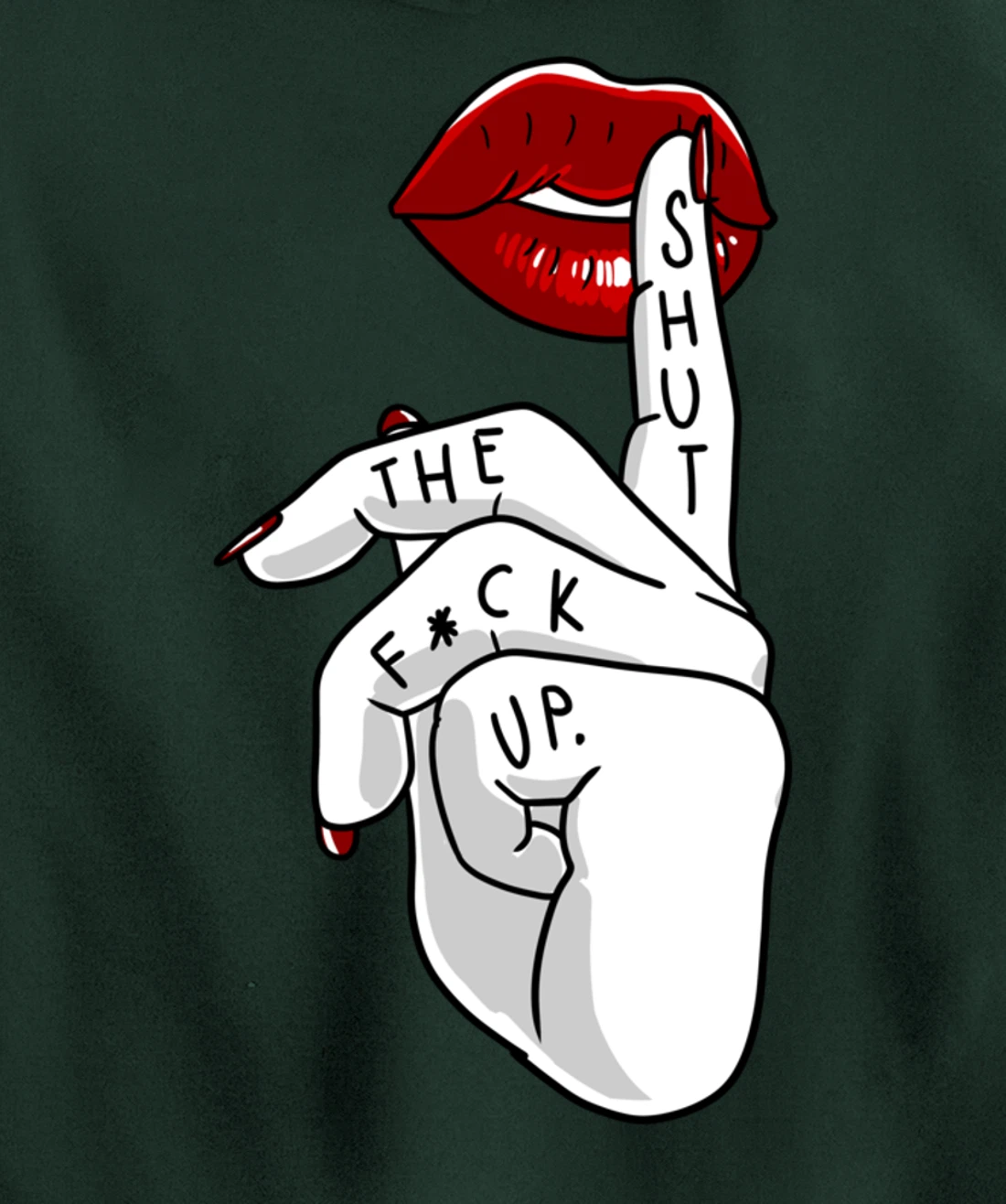 STFU Lips Cool Swear Words Cussin Saying Women Bad Girs Gift Pullover Hoodie