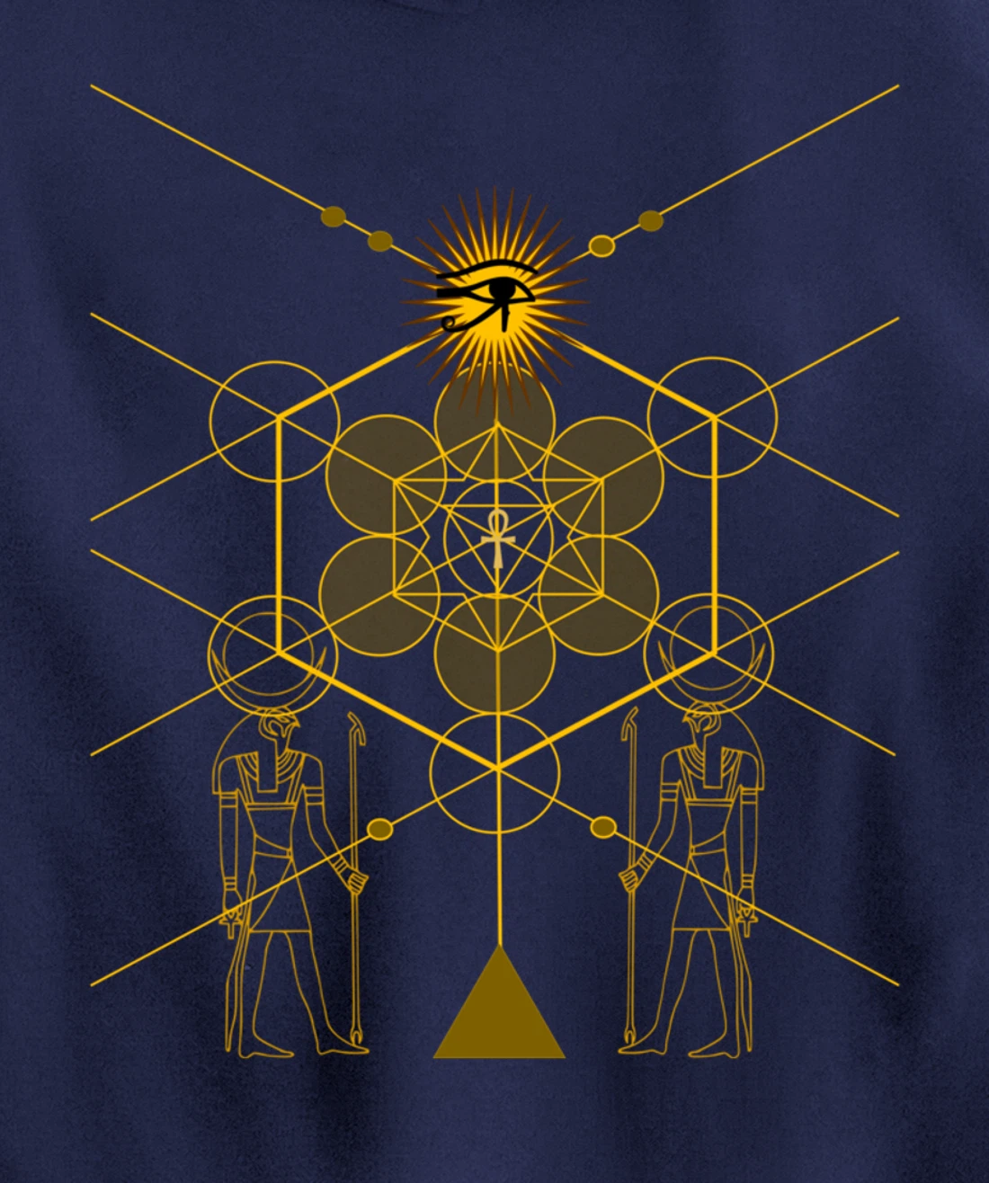 Sacred Geometry Science Egyptian HORUS HERU Pullover Hoodie