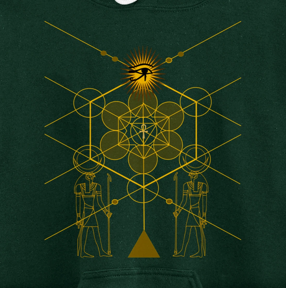 Sacred Geometry Science Egyptian HORUS HERU Pullover Hoodie