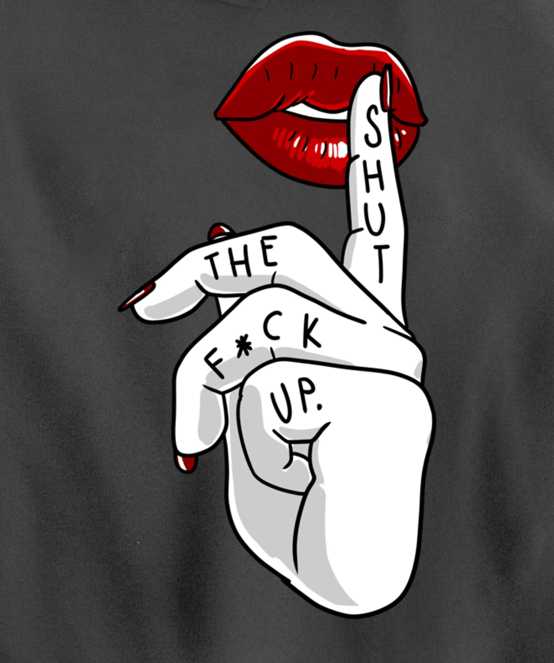 STFU Lips Cool Swear Words Cussin Saying Women Bad Girs Gift Pullover Hoodie