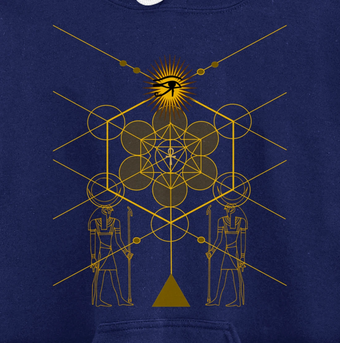Sacred Geometry Science Egyptian HORUS HERU Pullover Hoodie