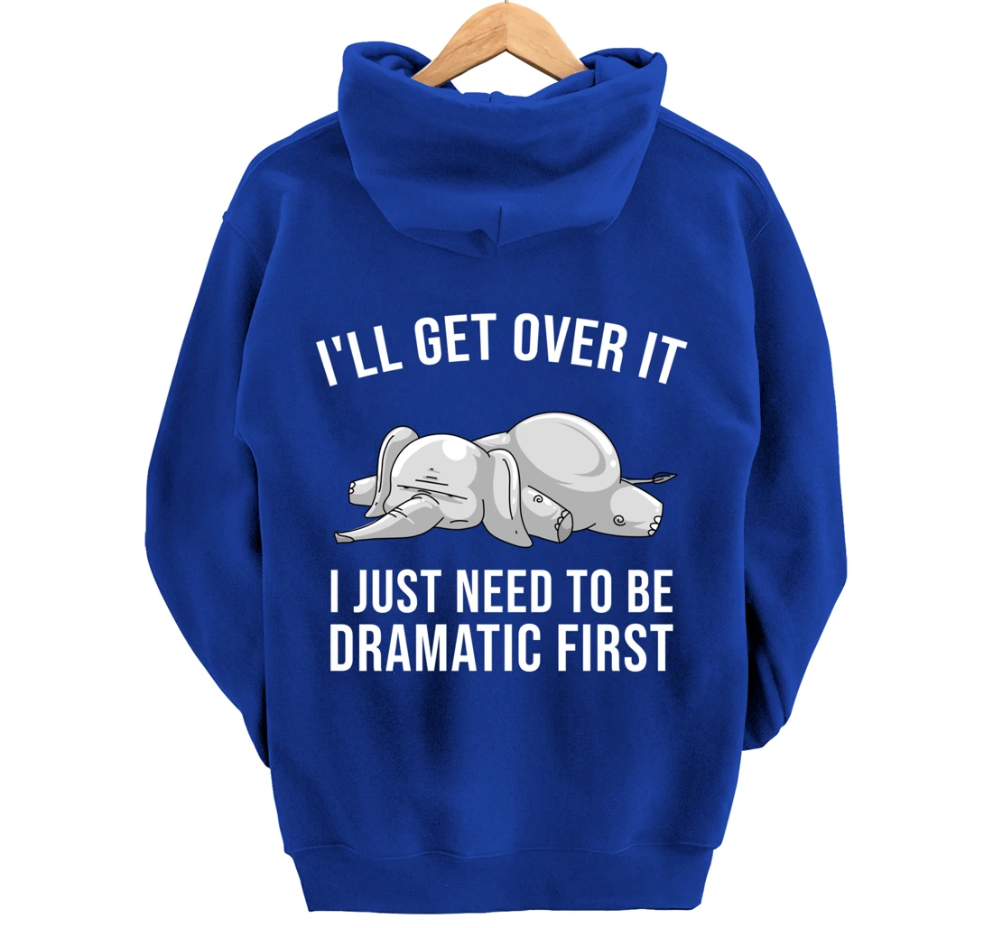 Funny Drama Queen Elephant Gift Cute Men Women Boys Girls Pullover Hoodie
