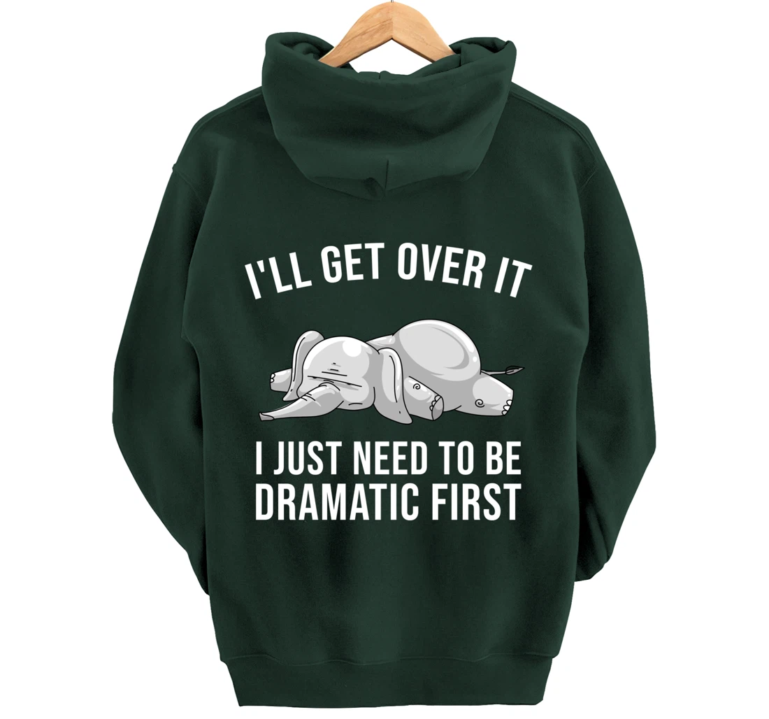 Funny Drama Queen Elephant Gift Cute Men Women Boys Girls Pullover Hoodie