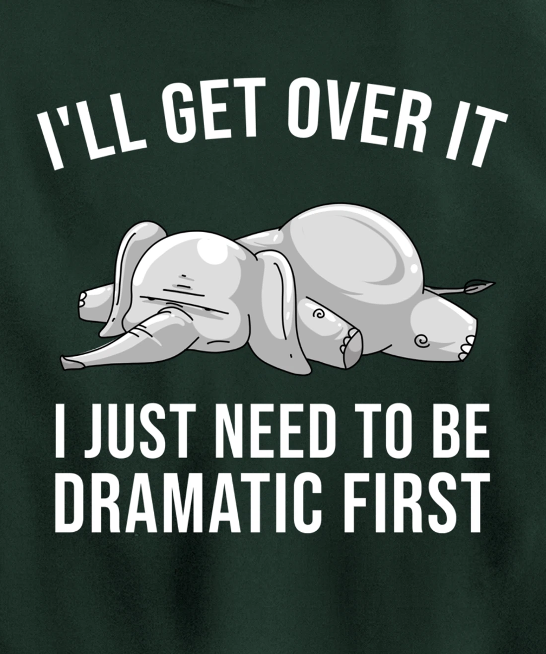 Funny Drama Queen Elephant Gift Cute Men Women Boys Girls Pullover Hoodie