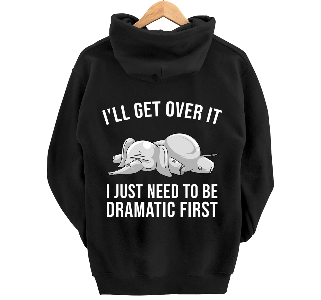 Funny Drama Queen Elephant Gift Cute Men Women Boys Girls Pullover Hoodie