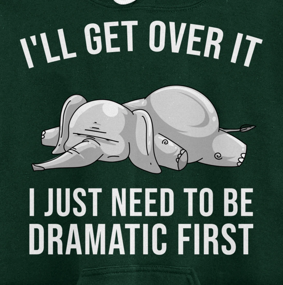 Funny Drama Queen Elephant Gift Cute Men Women Boys Girls Pullover Hoodie