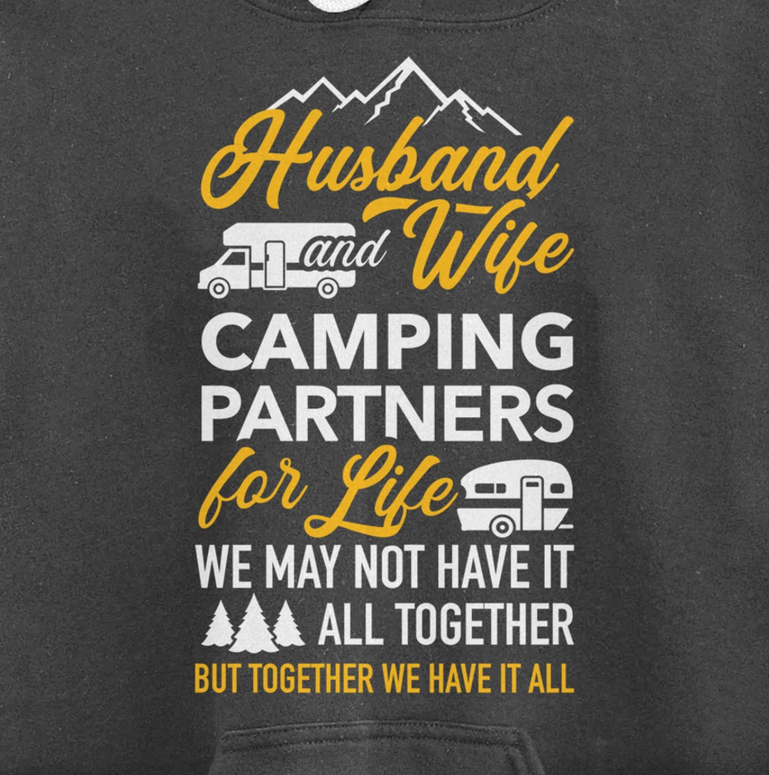 Husband and wife camping partners for life RV trailer Pullover Hoodie