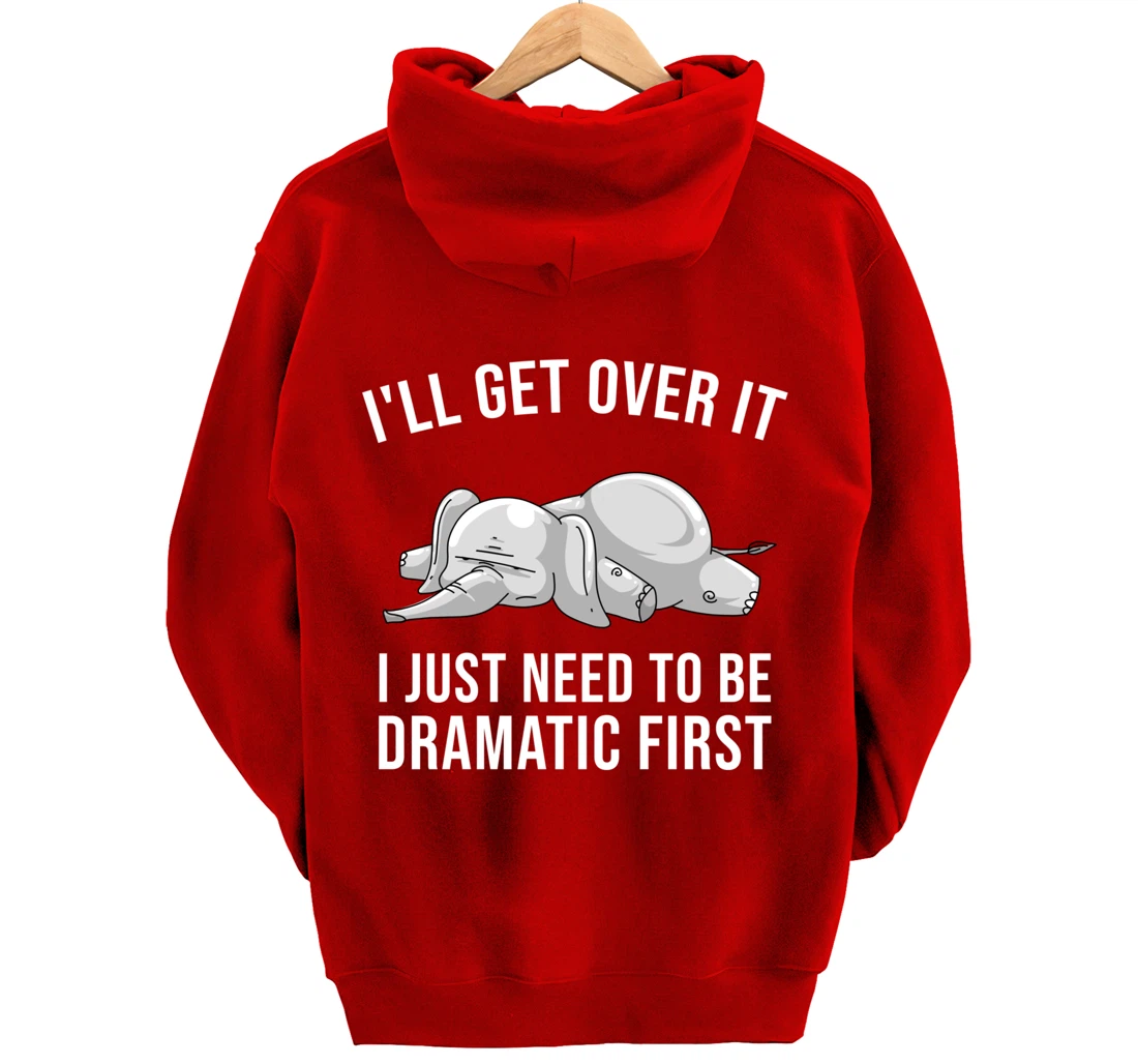 Funny Drama Queen Elephant Gift Cute Men Women Boys Girls Pullover Hoodie