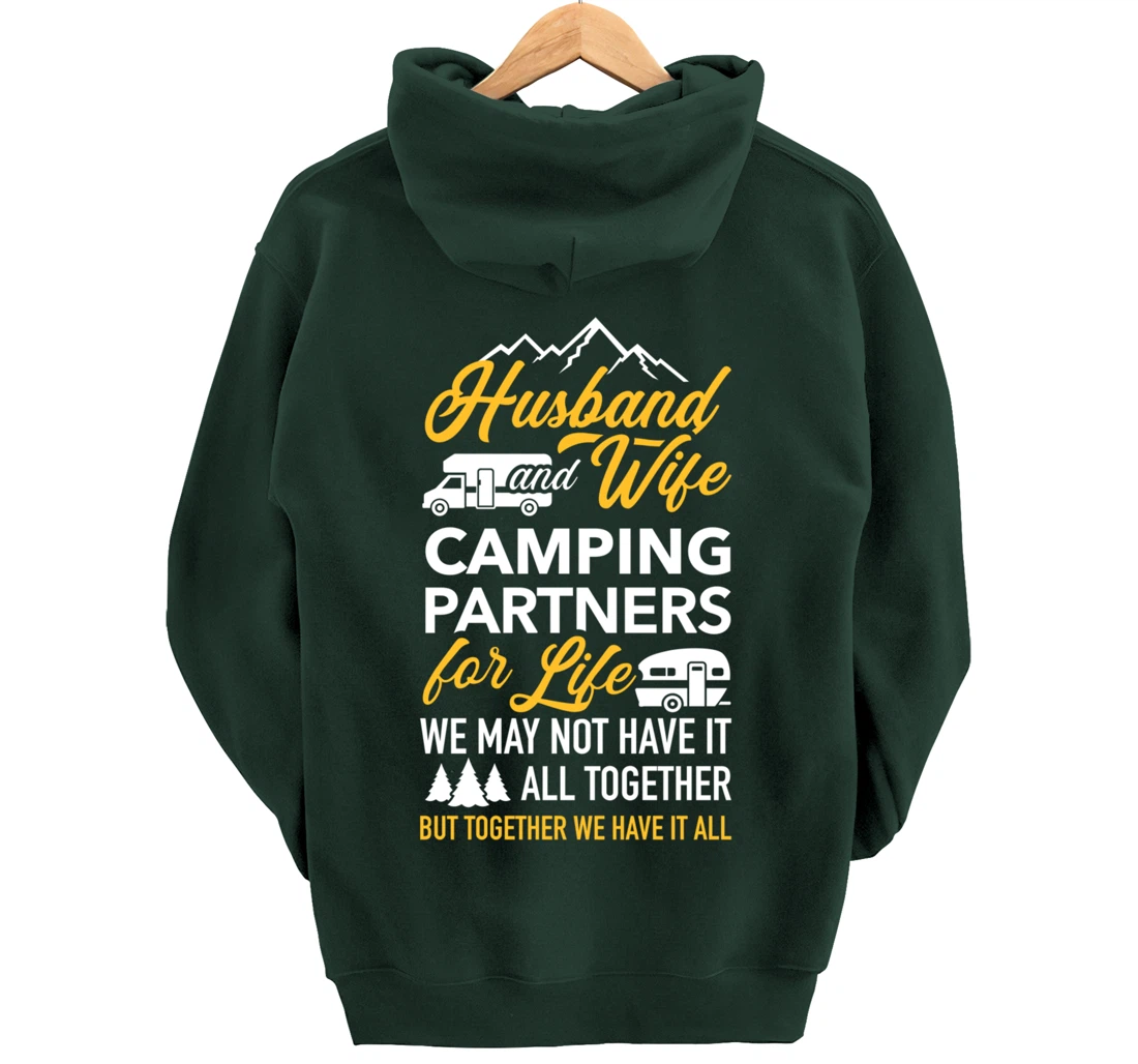 Husband and wife camping partners for life RV trailer Pullover Hoodie