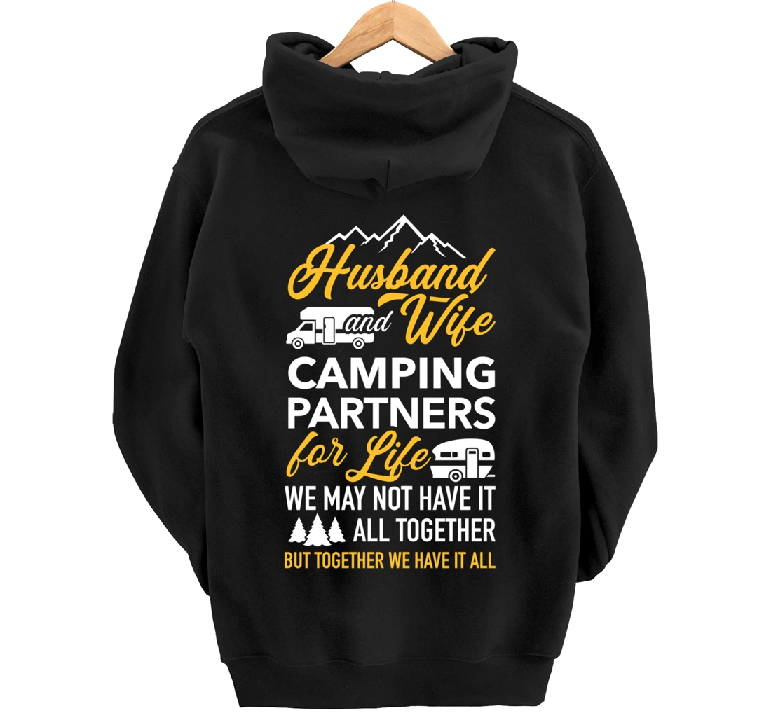 Husband and wife camping partners for life RV trailer Pullover Hoodie