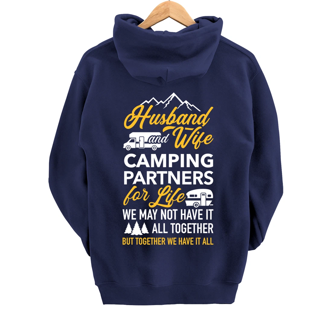 Husband and wife camping partners for life RV trailer Pullover Hoodie