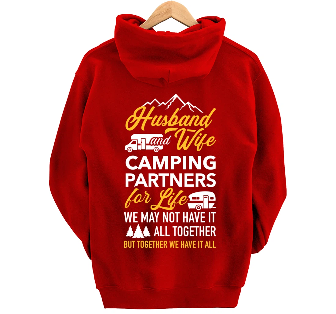Husband and wife camping partners for life RV trailer Pullover Hoodie