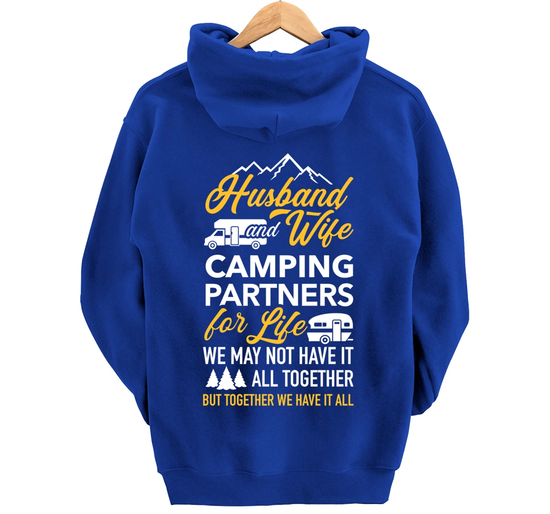 Husband and wife camping partners for life RV trailer Pullover Hoodie