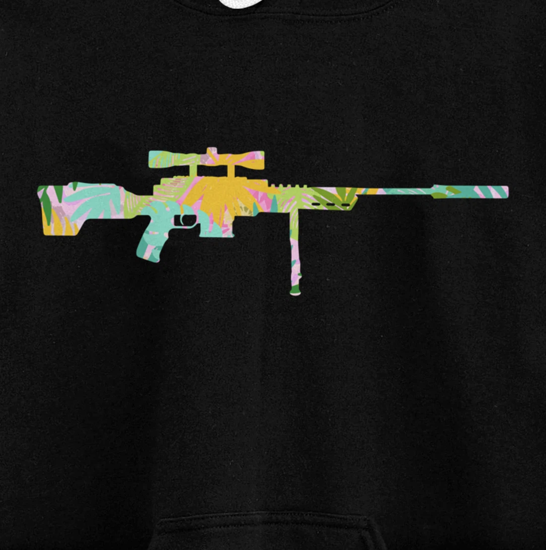 Tropical Gun Lover Firearm Beach Hawaiian Gift Sniper Rifle Pullover Hoodie