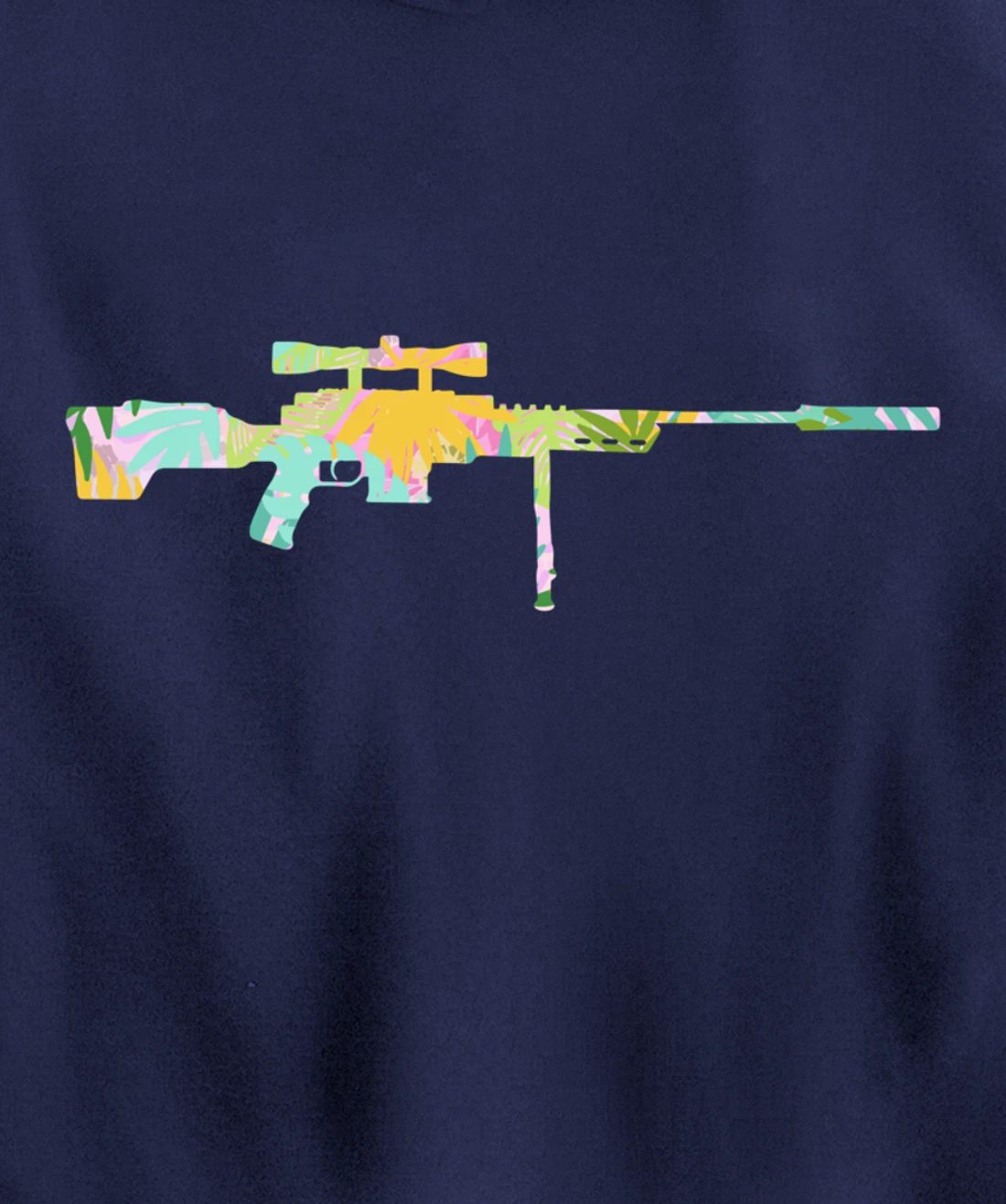 Tropical Gun Lover Firearm Beach Hawaiian Gift Sniper Rifle Pullover Hoodie