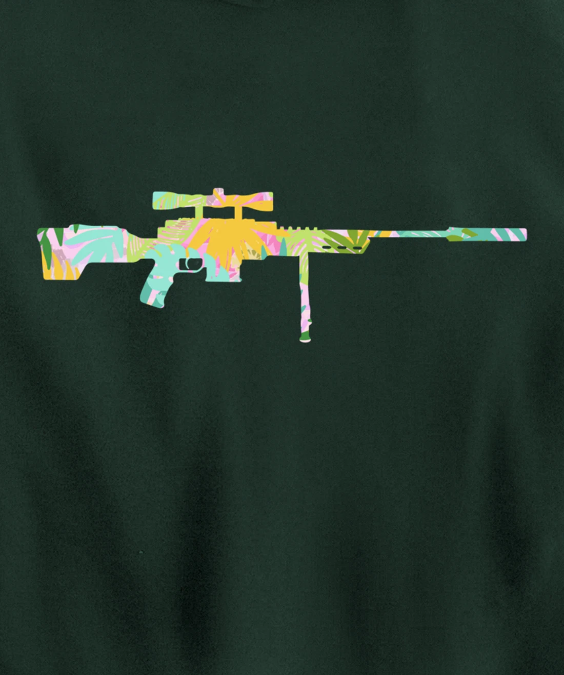Tropical Gun Lover Firearm Beach Hawaiian Gift Sniper Rifle Pullover Hoodie