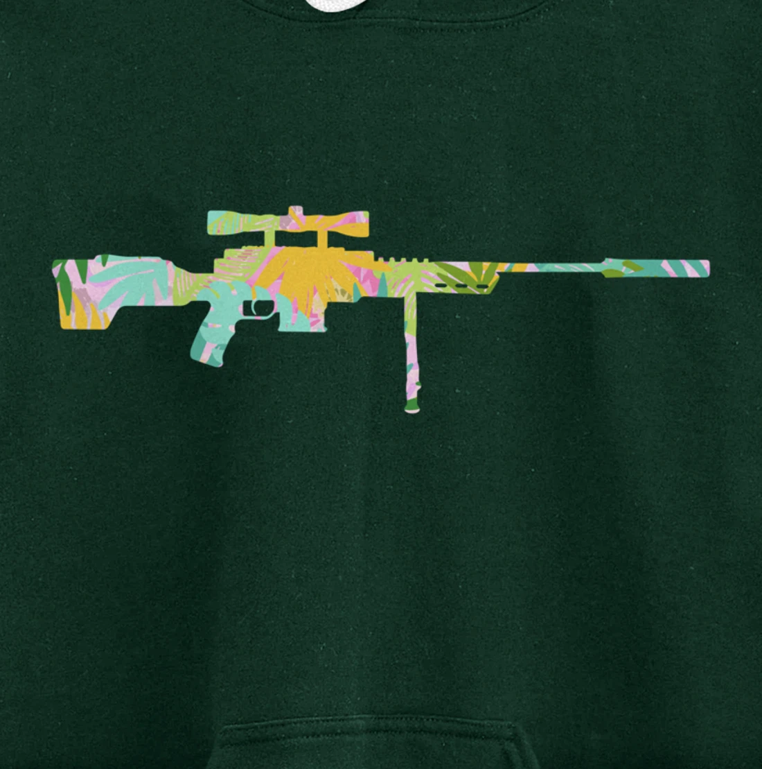 Tropical Gun Lover Firearm Beach Hawaiian Gift Sniper Rifle Pullover Hoodie