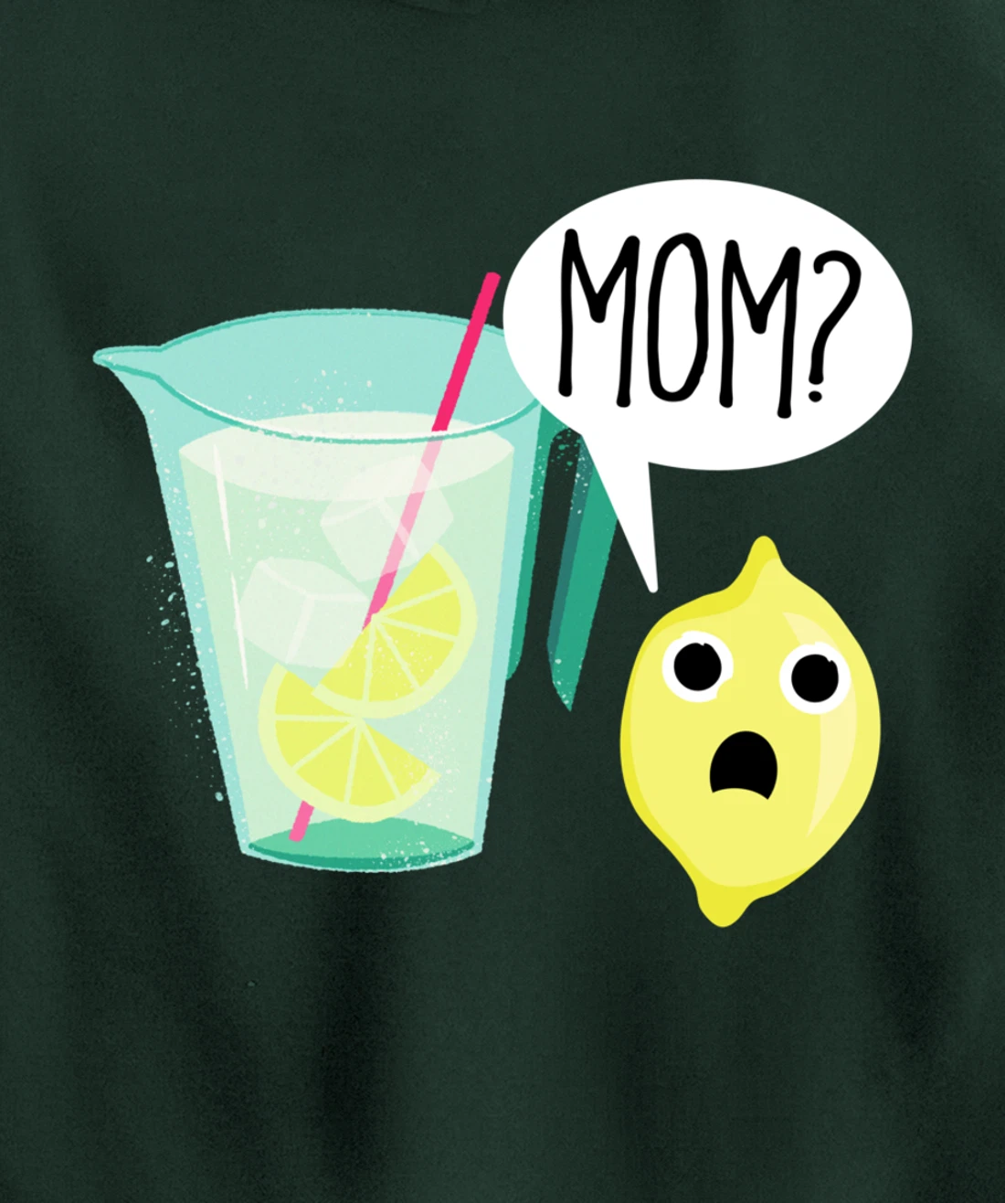Lemon and Lemonade Mom Dark Sick Humor Funny Cartoon Pullover Hoodie