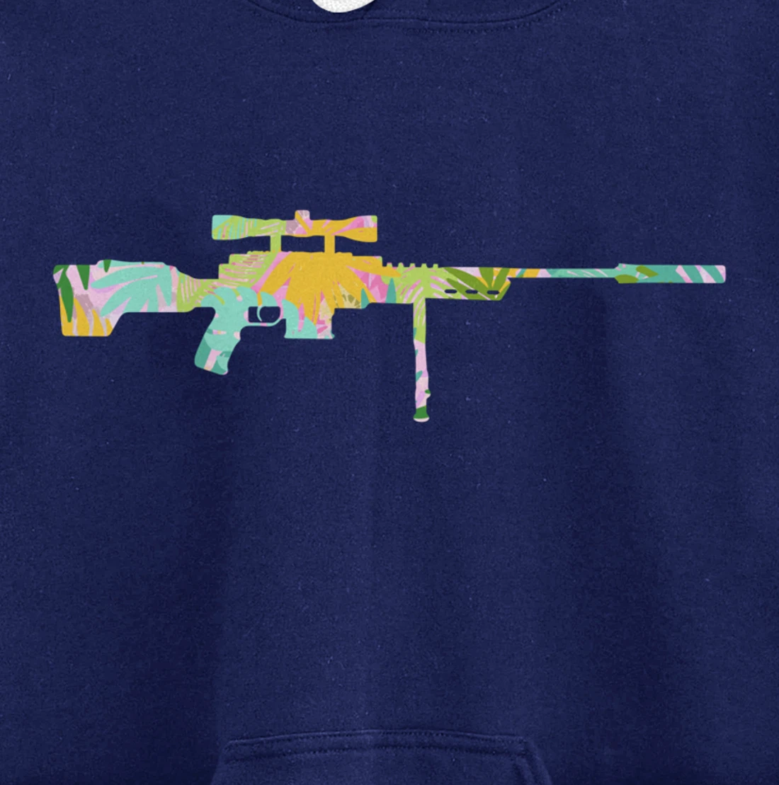 Tropical Gun Lover Firearm Beach Hawaiian Gift Sniper Rifle Pullover Hoodie