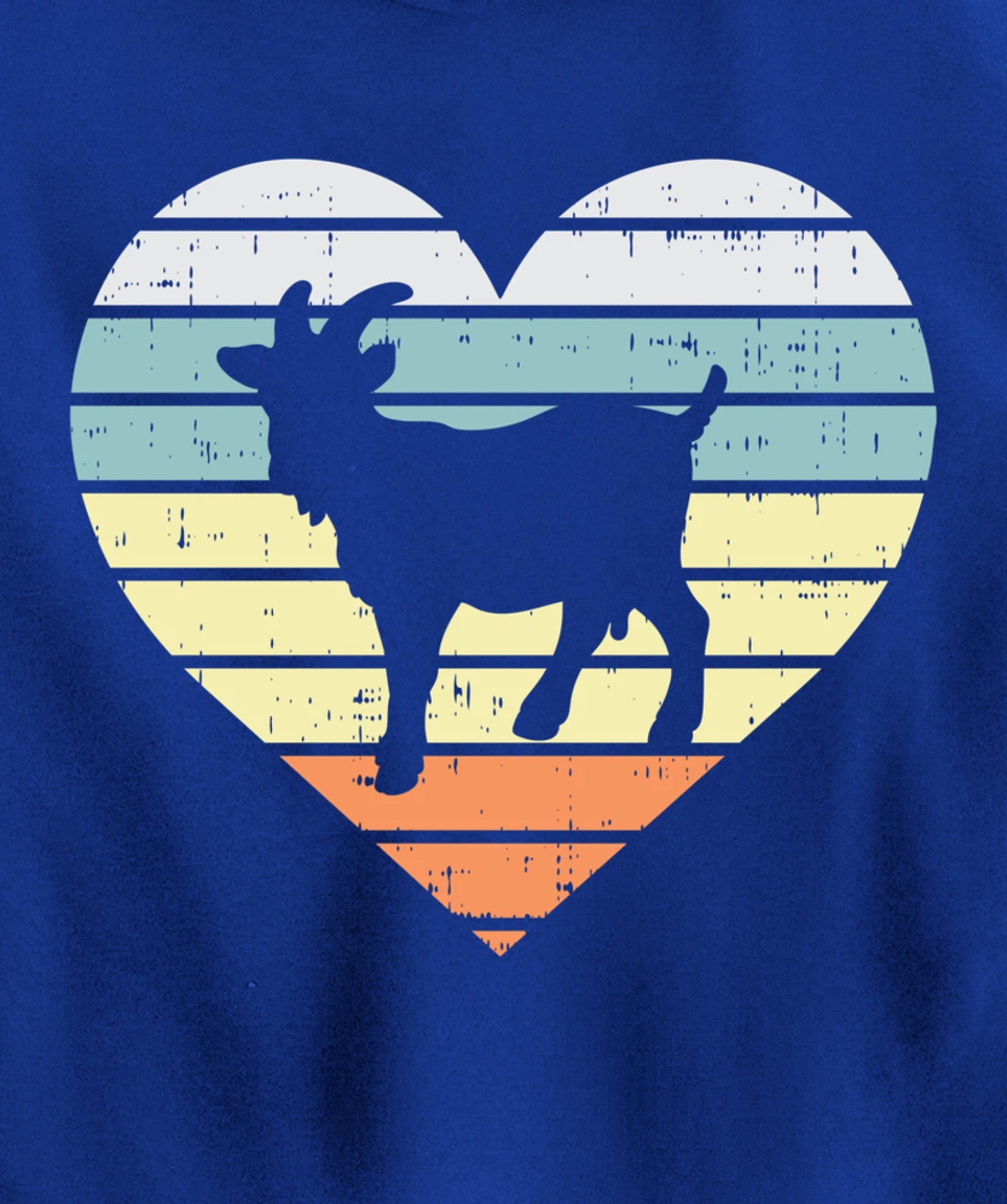 Goat Heart Retro Country Farm Farming Animal Farmer Gift Pullover Hoodie