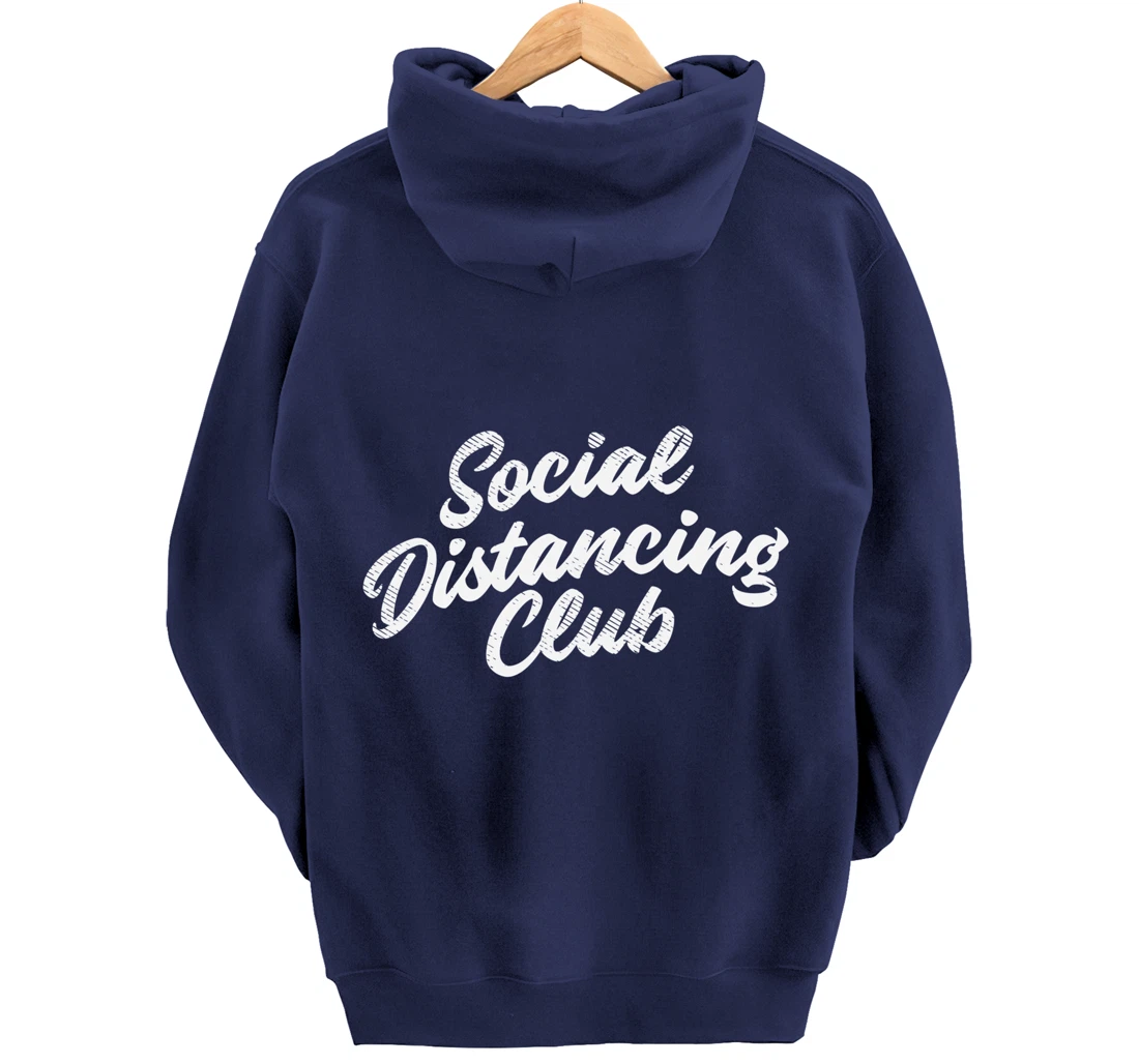 Social Distancing Club Quarantine Introvert Antisocial Gift Pullover Hoodie