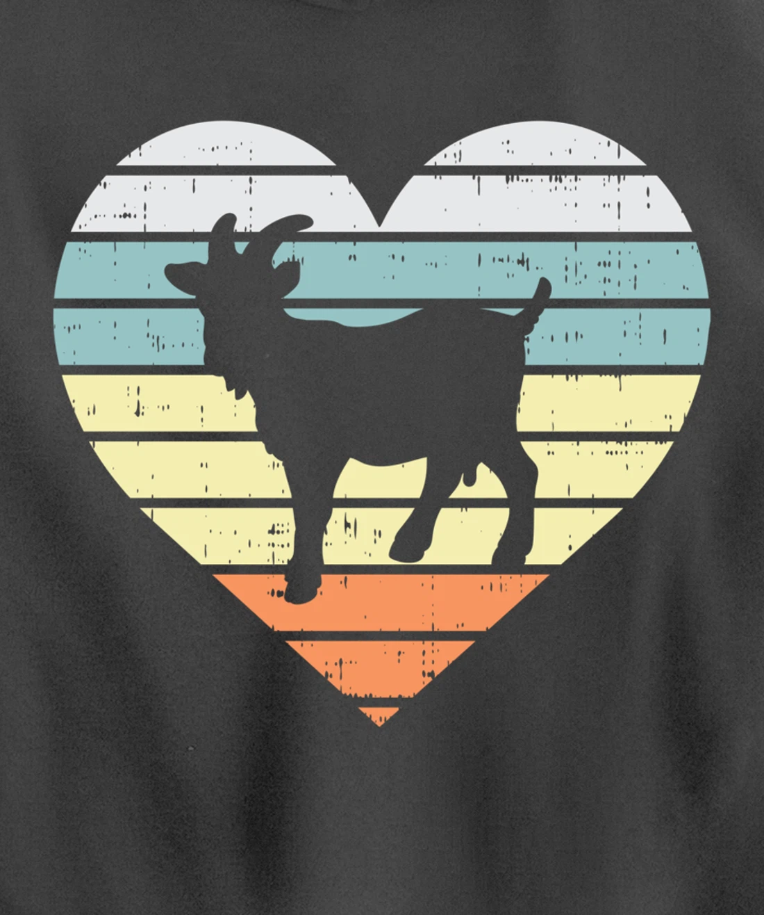 Goat Heart Retro Country Farm Farming Animal Farmer Gift Pullover Hoodie