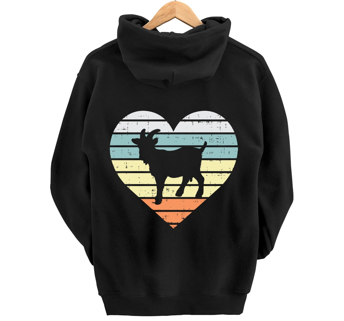 Goat Heart Retro Country Farm Farming Animal Farmer Gift Pullover Hoodie